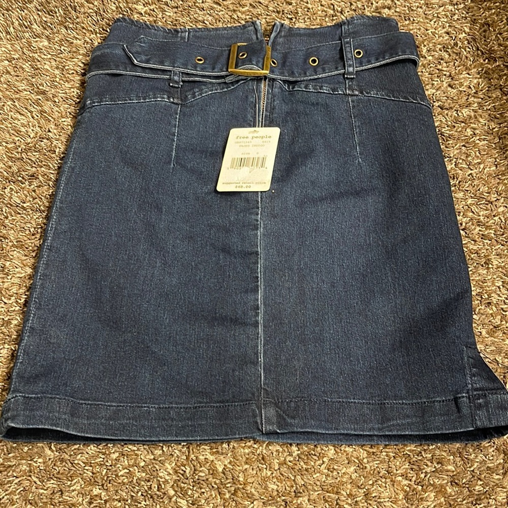 Free people denim mini skirt